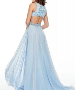 Rachel Allan Prom - 7097 V-Neckline Embellished Bodice A-Line Dress Formal Gowns