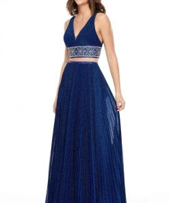 Rachel Allan Prom - 7099 Two Piece Shimmer Beaded A-Line Dress Formal Gowns