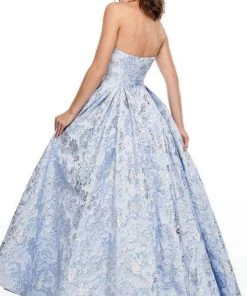 Formal Gowns Rachel Allan Prom - 7104 Semi-Scoop Metallic Ballgown