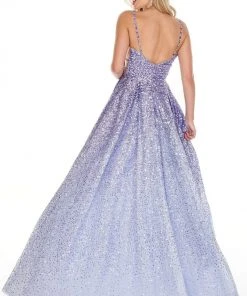 Formal Gowns Rachel Allan Prom - 7107 Sequined Plunging Sweetheart Ballgown