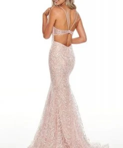 Formal Gowns Rachel Allan Prom - 7112 Scoop Sequined Trumpet Dress