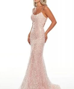 Formal Gowns Rachel Allan Prom - 7112 Scoop Sequined Trumpet Dress