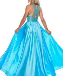 Rachel Allan Prom - 7116 Beaded Halter Organza A-Line Dress 7 Rachel Allan Prom - 7116 Beaded Halter Organza A-Line Dress