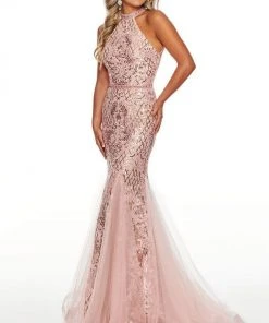 Rachel Allan Prom - 7123 Bedazzled High Halter Mermaid Dress