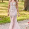Formal Gowns Rachel Allan Prom - 7126 Beaded Deep V-Neck Tulle Trumpet Dress