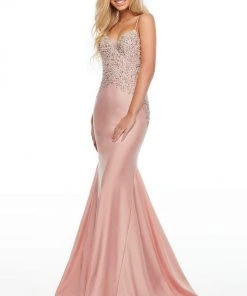 Rachel Allan Prom - 7144 Beaded V-Neck Jersey Mermaid Dress 7 Rachel Allan Prom - 7144 Beaded V-Neck Jersey Mermaid Dress
