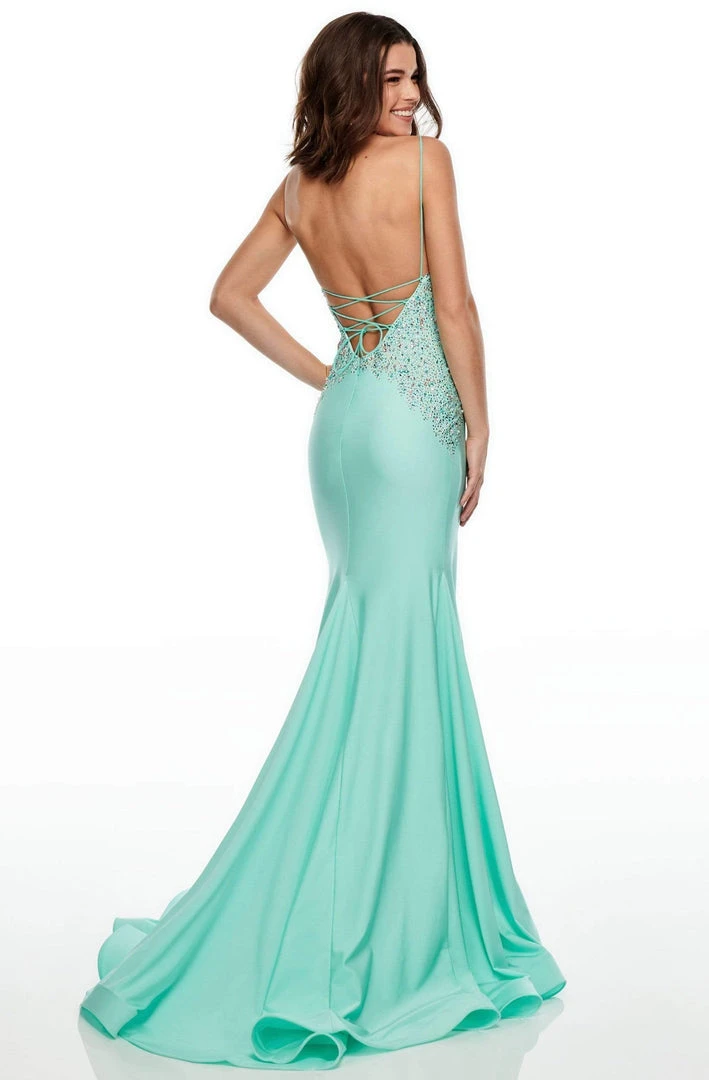 Rachel Allan Prom - 7144 Beaded V-Neck Jersey Mermaid Dress 4 Rachel Allan Prom - 7144 Beaded V-Neck Jersey Mermaid Dress