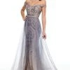 Rachel Allan Prom - 7164 Off-Shoulder Bedazzled Sheath Dress