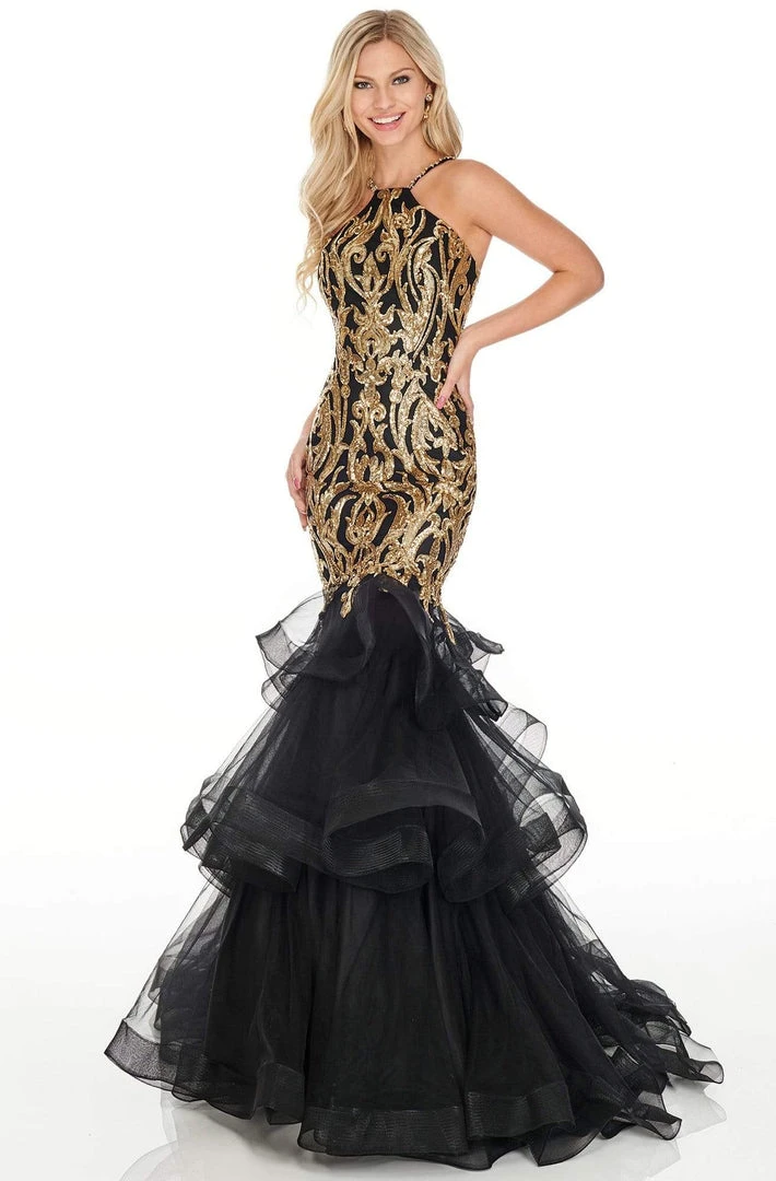 Formal Gowns Rachel Allan Prom - 7167 Halter Sequined Ruffle Trumpet Dress 3 Formal Gowns Rachel Allan Prom - 7167 Halter Sequined Ruffle Trumpet Dress