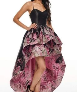 Rachel Allan Prom - 7168 Sweetheart Lace-Up High-Low A-Line Dress Formal Gowns