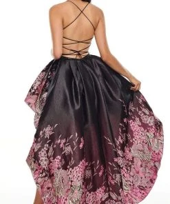 Rachel Allan Prom - 7168 Sweetheart Lace-Up High-Low A-Line Dress Formal Gowns