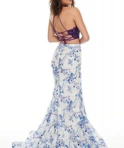 Rachel Allan Prom - 7170 Two-Piece Lace Bodice Trumpet Dress Formal Gowns