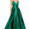Rachel Allan Prom - 7178 V Neck Strappy Back Satin A-Line Prom Dress