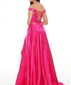 Rachel Allan Prom - 7185 Two Piece Off-Shoulder A-Line Gown