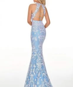 Rachel Allan Prom - 7194 Sequined Halter Neck Trumpet Dress