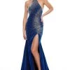 Formal Gowns Rachel Allan Prom - 7197 Halter Shimmer Jersey High Slit Gown