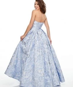Rachel Allan Prom - Strapless Metallic Ballgown 7104 - 1 Pc Periwinkle In Size 06 Available Formal Gowns