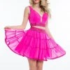 Rachel Allan Short - 4452 Two Piece Chiffon Ruffled Dress