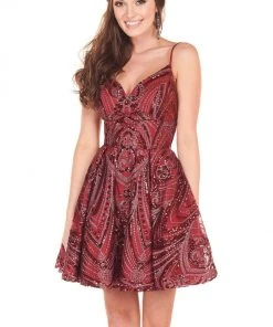 Cocktail Dresses Rachel Allan Shorts - 4020 Embellished Sweetheart A-Line Dress