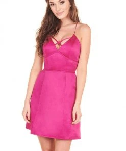 Cocktail Dresses Rachel Allan Shorts - 4021 V-Neck Crisscross Back A-Line Mini Dress