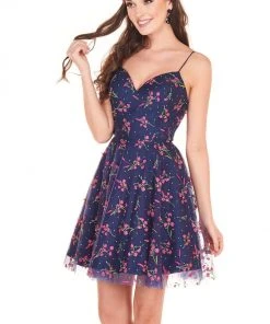 Rachel Allan Shorts - 4026 Sweetheart Embroidered A-Line Mini Dress