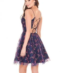 Rachel Allan Shorts - 4026 Sweetheart Embroidered A-Line Mini Dress