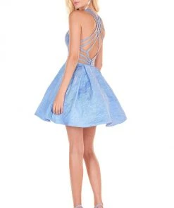 Rachel Allan Shorts - 4056 Halter Jacquard A-Line Mini Dress Cocktail Dresses 11 Rachel Allan Shorts - 4056 Halter Jacquard A-Line Mini Dress Cocktail Dresses