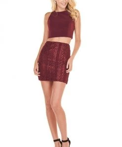 Rachel Allan Shorts - 4118 Two-Piece Jewel Short Sheath Dress Cocktail Dresses