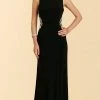 Rina Di Montella - Bejeweled Bateau Jersey Sheath Dress RD2029