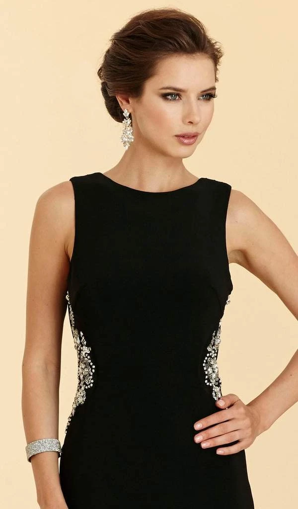 Rina Di Montella - Bejeweled Bateau Jersey Sheath Dress RD2029 5 Rina Di Montella - Bejeweled Bateau Jersey Sheath Dress RD2029