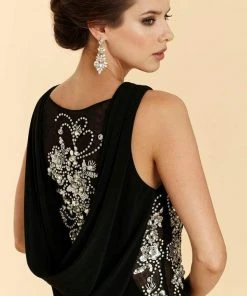 Rina Di Montella - Bejeweled Bateau Jersey Sheath Dress RD2029 9 Rina Di Montella - Bejeweled Bateau Jersey Sheath Dress RD2029