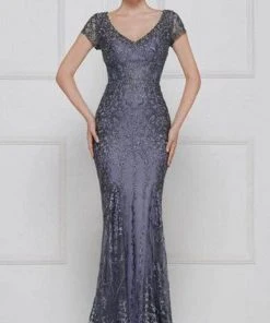 Rina Di Montella - Lace Applique Trumpet Evening Dress RD2657