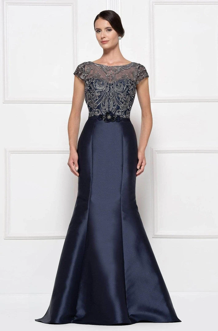 Rina Di MFormal Danceontella Rina Di Montella - Lace Ornate Mermaid Evening Dress RD2684 - 2 Pc Navy In Size 10 Available 3 Rina Di MFormal Danceontella Rina Di Montella - Lace Ornate Mermaid Evening Dress RD2684 - 2 Pc Navy In Size 10 Available