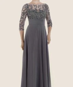 Formal Gowns Rina Di Montella - RD2626 Embellished Illusion Bateau Chiffon Dress 8 Formal Gowns Rina Di Montella - RD2626 Embellished Illusion Bateau Chiffon Dress