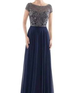 Formal Gowns Rina Di Montella - Sheer Neck Embroidered Bodice Chiffon Gown RD2719 - 3 Pcs Taupe In Sizes 6, 8 And 10 Available 8 Formal Gowns Rina Di Montella - Sheer Neck Embroidered Bodice Chiffon Gown RD2719 - 3 Pcs Taupe In Sizes 6, 8 And 10 Available