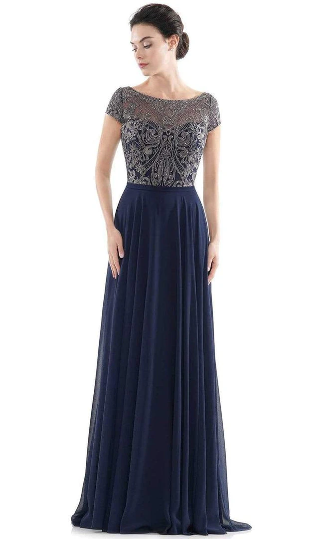 Formal Gowns Rina Di Montella - Sheer Neck Embroidered Bodice Chiffon Gown RD2719 - 3 Pcs Taupe In Sizes 6, 8 And 10 Available 5 Formal Gowns Rina Di Montella - Sheer Neck Embroidered Bodice Chiffon Gown RD2719 - 3 Pcs Taupe In Sizes 6, 8 And 10 Available
