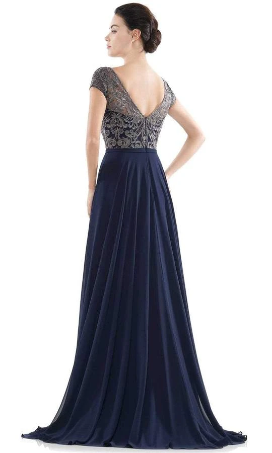 Formal Gowns Rina Di Montella - Sheer Neck Embroidered Bodice Chiffon Gown RD2719 - 3 Pcs Taupe In Sizes 6, 8 And 10 Available 6 Formal Gowns Rina Di Montella - Sheer Neck Embroidered Bodice Chiffon Gown RD2719 - 3 Pcs Taupe In Sizes 6, 8 And 10 Available