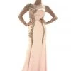 Saboroma - 4040 Embellished Illusion Bateau Trumpet Dress
