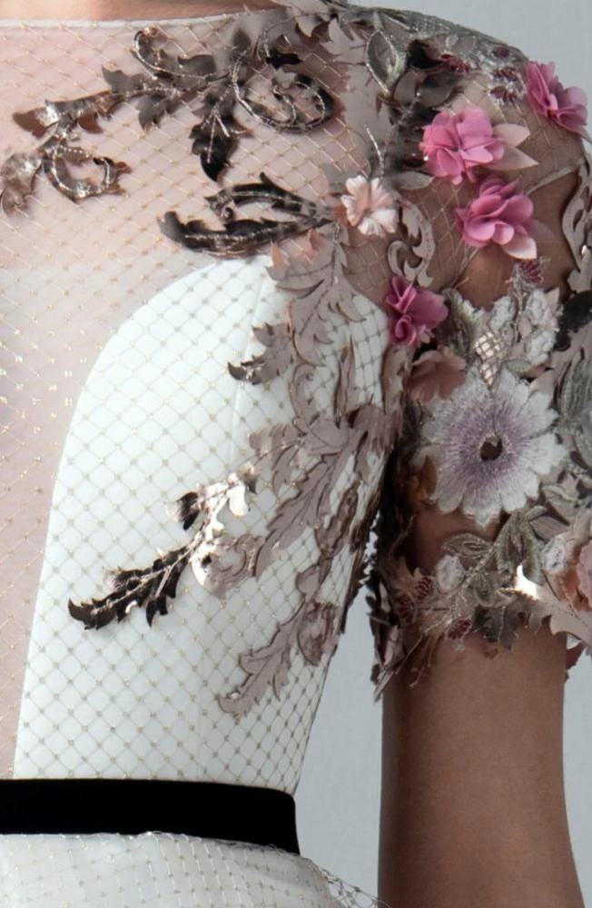 Saiid Kobeisy - 3353 Appliqued Illusion Lattice High Low Gown 5 Saiid Kobeisy - 3353 Appliqued Illusion Lattice High Low Gown