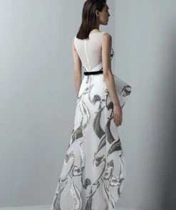 Saiid Kobeisy - 3355 Sequined Asymmetrical Peplum Gown Formal Gowns 6 Saiid Kobeisy - 3355 Sequined Asymmetrical Peplum Gown Formal Gowns