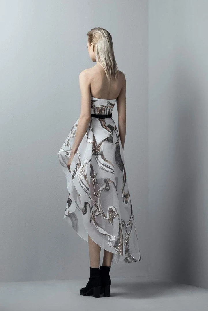 Saiid Kobeisy - 3356 Sequined Asymmetrical High Low Gown 4 Saiid Kobeisy - 3356 Sequined Asymmetrical High Low Gown