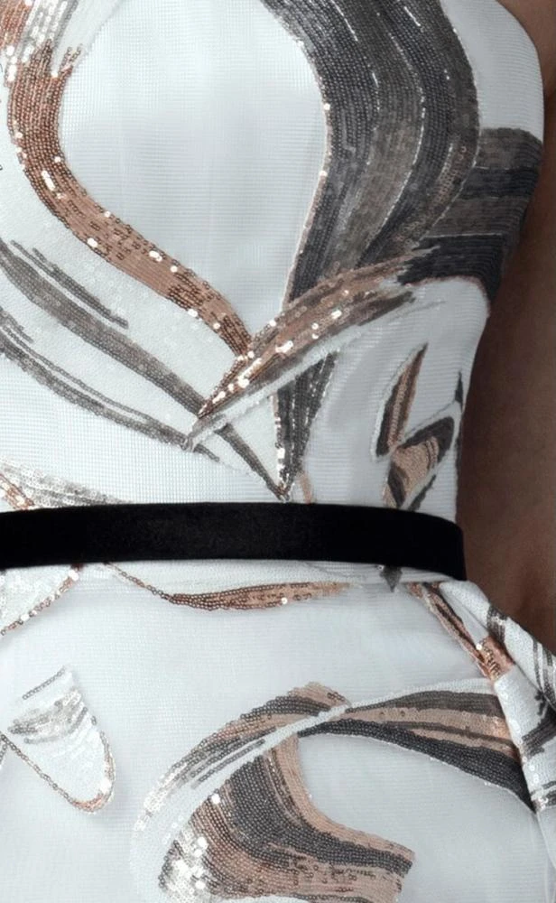 Saiid Kobeisy - 3356 Sequined Asymmetrical High Low Gown 5 Saiid Kobeisy - 3356 Sequined Asymmetrical High Low Gown