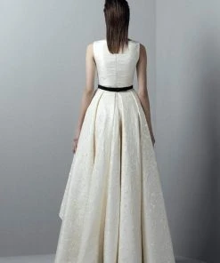 Saiid Kobeisy - 3357 Floral Brocade High Low Gown Formal Gowns 6 Saiid Kobeisy - 3357 Floral Brocade High Low Gown Formal Gowns