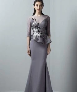 Saiid Kobeisy - 3374 Illusion Jewel Brode Mermaid Dress Formal Gowns