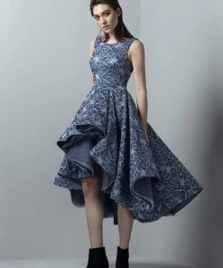 Cocktail Dresses Saiid Kobeisy - 3394 Sleeveless Textured High Low Gown