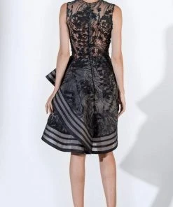 Saiid Kobeisy - 3416 Sleeveless V-Neck Draped Cocktail Dress 5 Saiid Kobeisy - 3416 Sleeveless V-Neck Draped Cocktail Dress