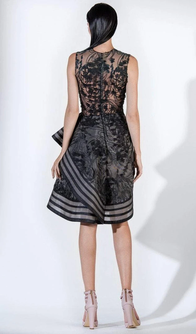 Saiid Kobeisy - 3416 Sleeveless V-Neck Draped Cocktail Dress 4 Saiid Kobeisy - 3416 Sleeveless V-Neck Draped Cocktail Dress