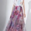 Formal Gowns Saiid Kobeisy - 3431 V-neck Multi-Colored Brocade And Tulle Dress