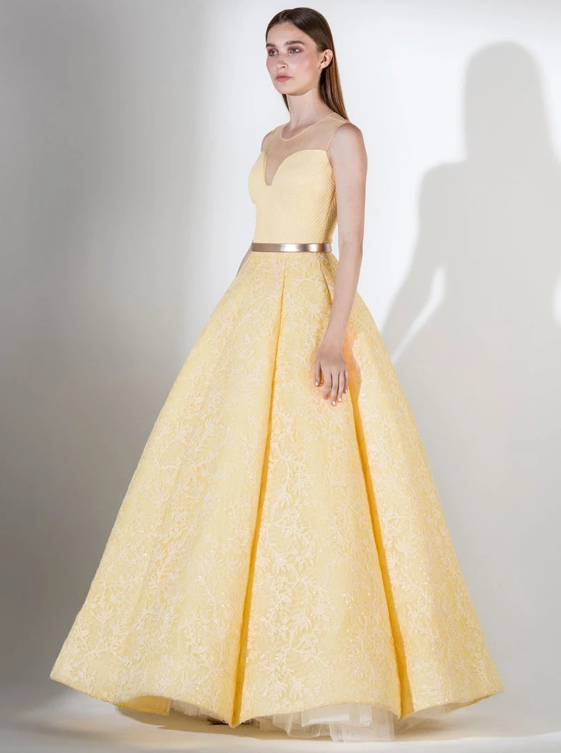 Formal Gowns Saiid Kobeisy - 3439 Strapless Illusion Sweetheart Top A-line Gown 3 Formal Gowns Saiid Kobeisy - 3439 Strapless Illusion Sweetheart Top A-line Gown