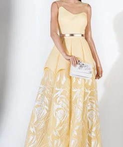 Saiid Kobeisy - 3441 Brocade And Tulle A-line Dress Formal Gowns